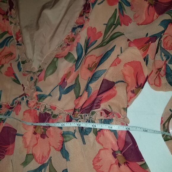 Floral Frill Trim Tiered Maxi Dress Large NWOT - Picture 11 of 15